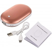 ZGHYBD 5000mAh Rechargeable Hand Warmers USB Heater Power Bank Electric Pocket Gift,2 In1 Portable USB Hand Warmer Heater Battery Pocket Warmer Rosegold - WTNL5YRU