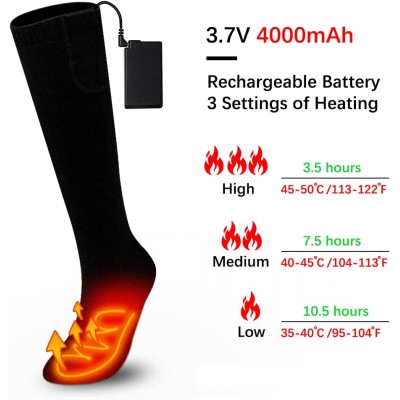 Calcetines eléctricos USB con 2 Cajas de baterías para hombres y mujeres calcetines de invierno para esquiar acampar pescar camping ciclismo caza - HHXRKO8M