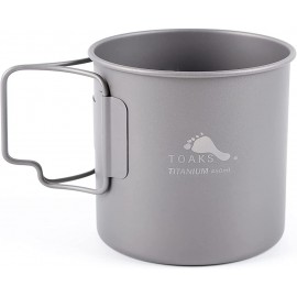 TOAKS 450ml Titanium Cup Backpacking Camping Coffee Pot Mug Ultralight Camping Vajilla - ZUNL2NPS