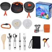 Outtybrave 17Pcs Kit de Acampar Utensilios,portátil de Cocina de Camping Deal para el Campamento itinerante Equipo de Senderismo al Aire y Picnic - DUBKBTH6