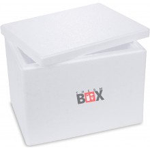 THERM-BOX Caja térmica de espuma de poliestireno Caja térmica para alimentos y bebidas Enfriador y calentador de espuma de poliestireno 40x30x30cm 19,58l volumen Reutilizable - HLOA2DY0
