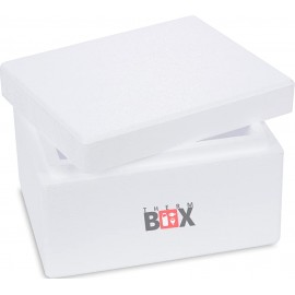 THERM-BOX Caja térmica de espuma de poliestireno Caja térmica para alimentos y bebidas Enfriador y calentador de espuma de poliestireno 31x25x18,5cm 5,93L de volumen Reutilizable - VOOFBENT