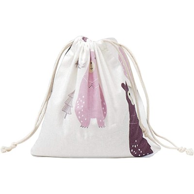 Bolsa de lino con cordón estampado – Bolsas de tela estampadas – Bolsas de embalaje de viaje bolsas de lino para fiestas de cumpleaños regalos artesanales Sunnyushine - QAUMAVT0