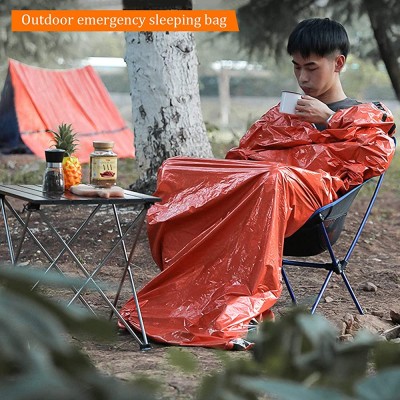 01 Saco de Dormir sobre Saco de Dormir de Emergencia Plegable para Senderismo Montañismo Camping Viajar - QPZFEBSX
