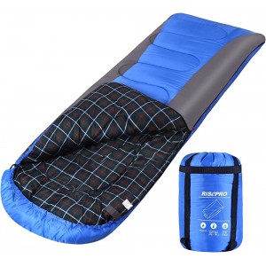 RISEPRO Saco de Dormir Ligero Impermeable 3-4 Estaciones Saco de Dormir cálido y frío para Adultos y niños Interior y Exterior: Camping mochilero Senderismo Azul - HEPRP9T7