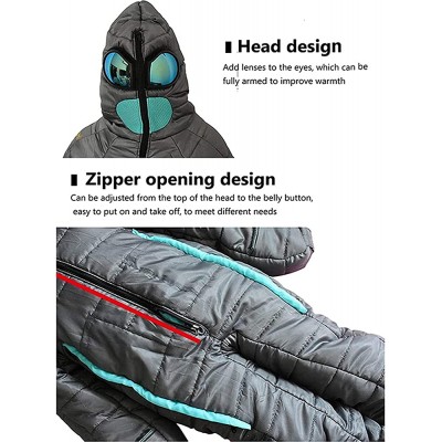 Saco de Dormir portátil humanoide Alien Ligero Cálido Tamaño Grande Todo Incluido Sacos de Dormir de Momia Acampar al Aire Libre Traje de esquí Abrigo de Hombre - SILDROJI
