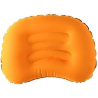 Chunx Cojín inflable plegable para el aire almohada inflable para dormir almohada para acampar protección para el cuello reposacabezas al aire libre color: naranja - ZALOYGFE
