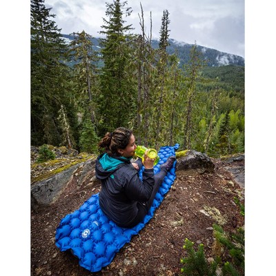 EcoTek Outdoors Hybern8 Ultralight Inflatable Sleeping Pad for Hiking Backpacking and Camping Contoured FlexCell Design Perfect for Sleeping Bags and Hammocks Fire Orange - GSQTEQ1G