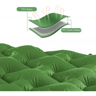 Naturehike Almohadilla para Dormir Grosor de 6,5 cm Almohadilla para Dormir Individual Cojín Inflable para Exteriores Compacto y Resistente a la Humedad Ejercito Verde - MIVW1H3V