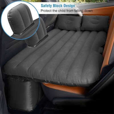 Cama inflable para coche colchón doble material de flocado desmontable colchón inflable para viajes y camping negro - VSIFJ4M6