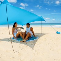 Otentik Tienda de campaña de playa desplegable para playa refugio UPF 50+ para exteriores toldo de playa portátil toldo para adultos toldo de playa con 2 postes - QJGOV7RK