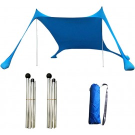 QYLJZB Toldo portátil de 6.9 x 6.9 x 5.2 pies parasol portátil con 4 bolsas de arena y 2 postes de estabilidad para playa picnic pesca camping azul - UJQP6JVK