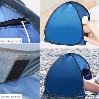 Tienda de campaña plegable para playa mini refugio portátil protección UV cabeza de playa con bolsa de soporte para teléfono móvil toldo para playa tomar el sol camping picnic - URJVJE29