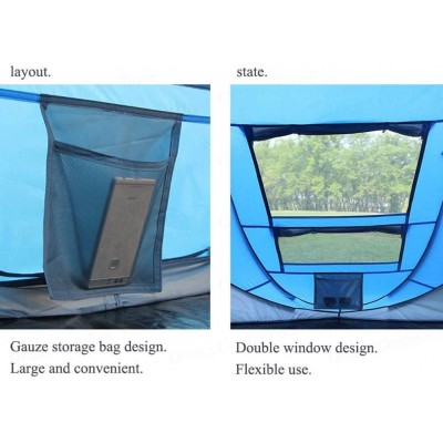 HSBAIS Cúpula Camping-Tiendas Tienda de campaña a Prueba de Viento Familia portátil a Prueba de Agua Carpas ventilado de Malla de Windows para Senderismo Camping,Blue - RATL2161