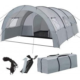 TecTake 403514 Tienda de campaña Familiar para 6 Personas Tienda Grande para Camping Tipo túnel con mosquiteras en Las Ventanas - RFGVAH9N