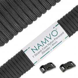 Namvo 550 Paracord Mil Spec Type III 7 Strand Parachute Cord Total Length 100ft 30 Meters Solid Color - QSPWEMFK